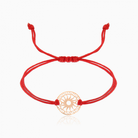 Bijuterii AUR pentru Copii - SUN, bratara AUR 14k, snur si banut decupat