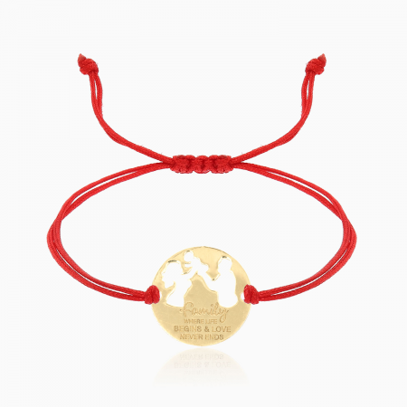 SWEETY, bratara AUR  14k, snur si banut decupat personalizat [5]