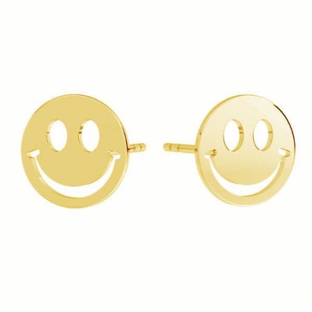 Cercei argint copii - Cercei Smiley din argint 925 placat cu aur 24K