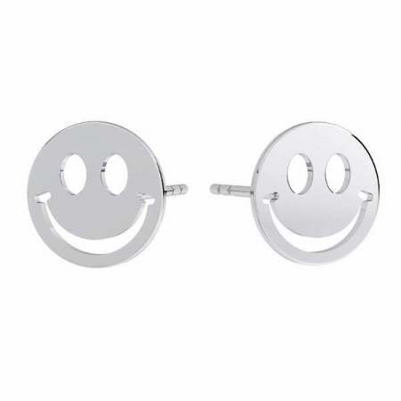 Cercei argint copii - Cercei Smiley din argint 925 placat cu aur 24K