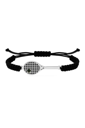 Bratara din argint 925 placata cu aur 24K pandantiv racheta de tenis cu snur galben reglabil [1]