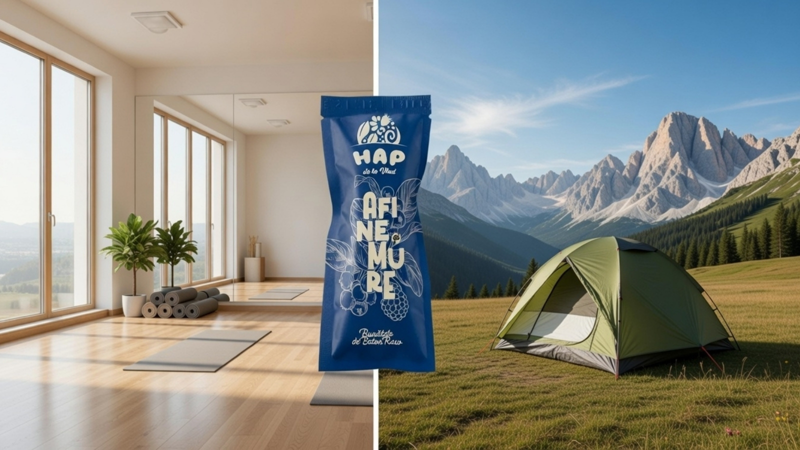 batonul hap cu afine si mure este potrivit pentru yoga si camping