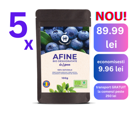 Fructe procesate - Pachet afine deshidratate BIO 100% PROMO