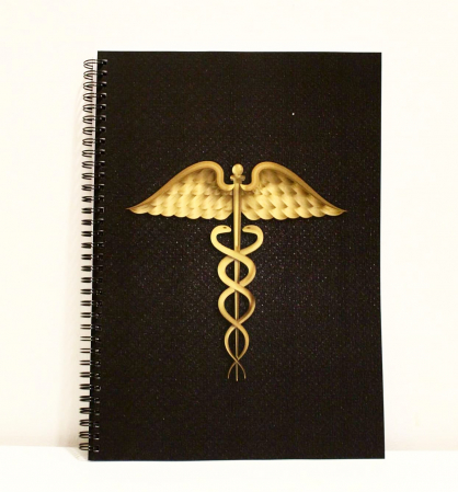 Caiete A4 - Snake medical symbol- black