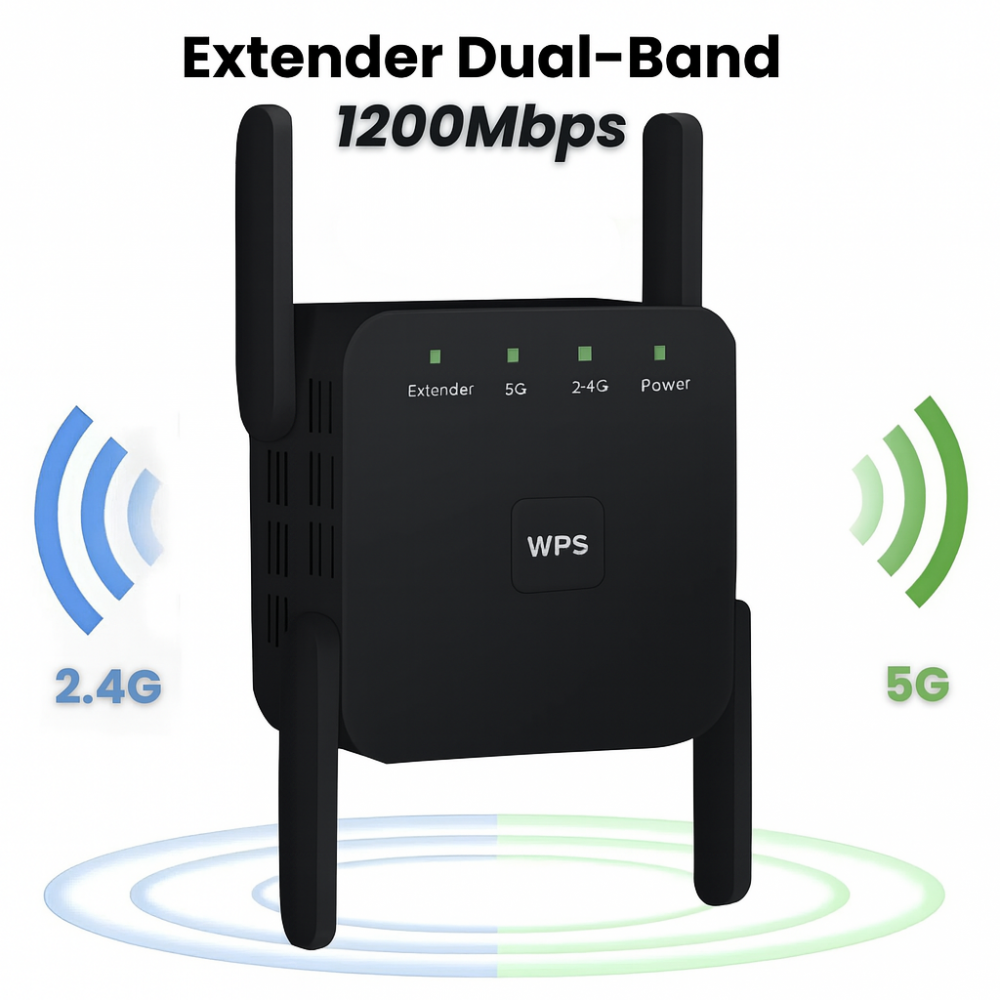 Range extender WI-FI HASEPE, Amplificator Wireless cu Acoperire 1200 m², 80 Dispozitive, Port Ethernet, Instalare Rapida, Semnal Stabil, Compatibil Universal [2]