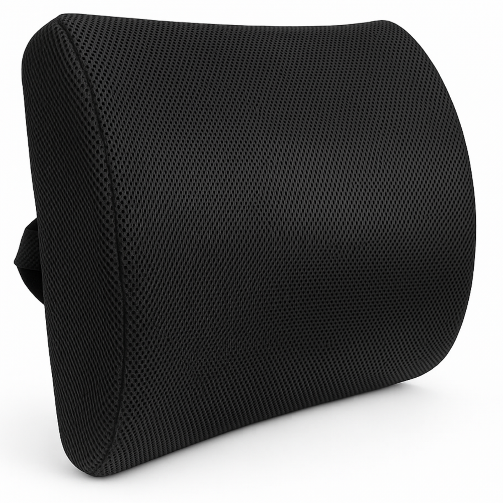 Pernă lombară ortopedică cu spumă memorie HASEPE, suport ergonomic spate, curea reglabila, husă respirabilă, pentru birou, scaun auto și acasă [1]
