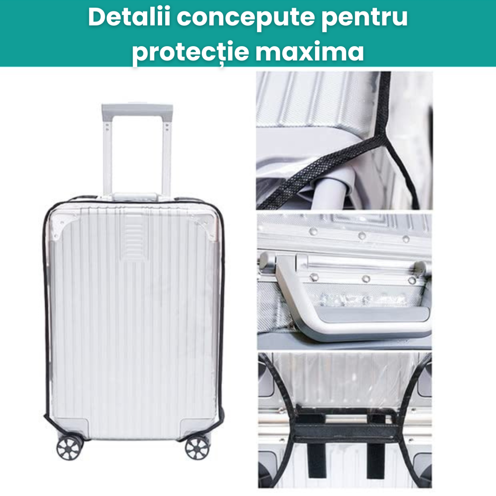 Husa Troler HASEPE, Protectie Valiza, Marimea M, 45x26x66 cm, Transparenta [5]