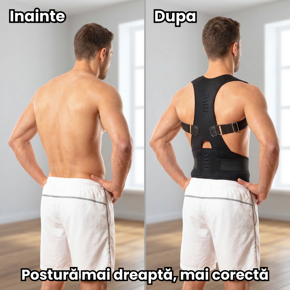 Corector Postura HASEPE® Reglabil Pentru Spate Si Aliniere Coloana, Centura Postura Ortopedica Pentru Umeri Si Spate, Centura Spate Pentru Suport Lombar Si Corectie Postura Zilnica, Marime L/XL [3]