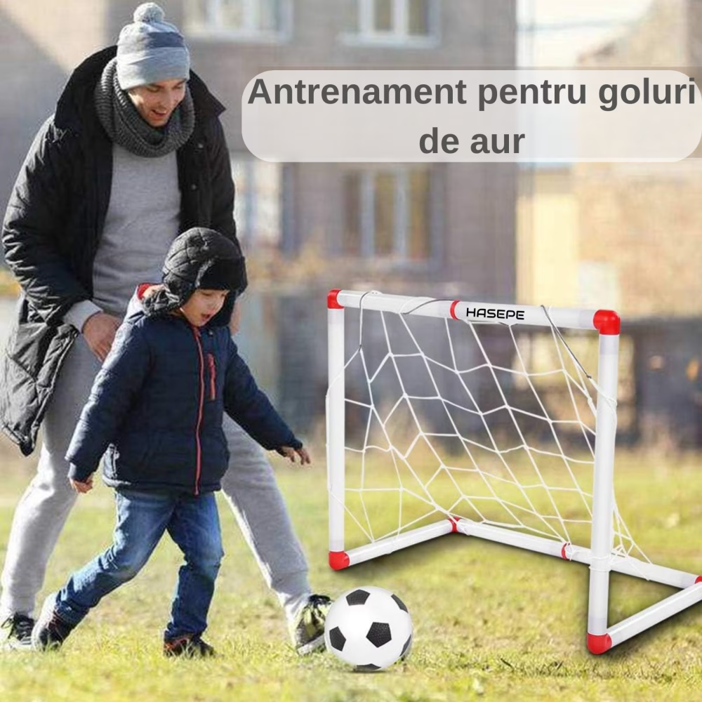 Set 2 porti fotbal HASEPE cu minge si pompa cu ac, Plasa ranforsata si carlige fixare, Porti fotbal portabile copii si adulti, Mini porti fotbal pentru antrenament, joc, curte, parc sau interior, Acce [8]
