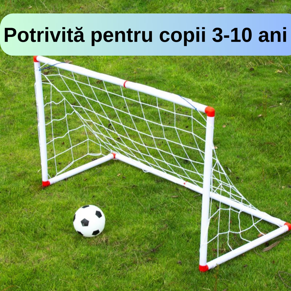 Set 2 porti fotbal HASEPE cu minge si pompa cu ac, Plasa ranforsata si carlige fixare, Porti fotbal portabile copii si adulti, Mini porti fotbal pentru antrenament, joc, curte, parc sau interior, Acce [9]
