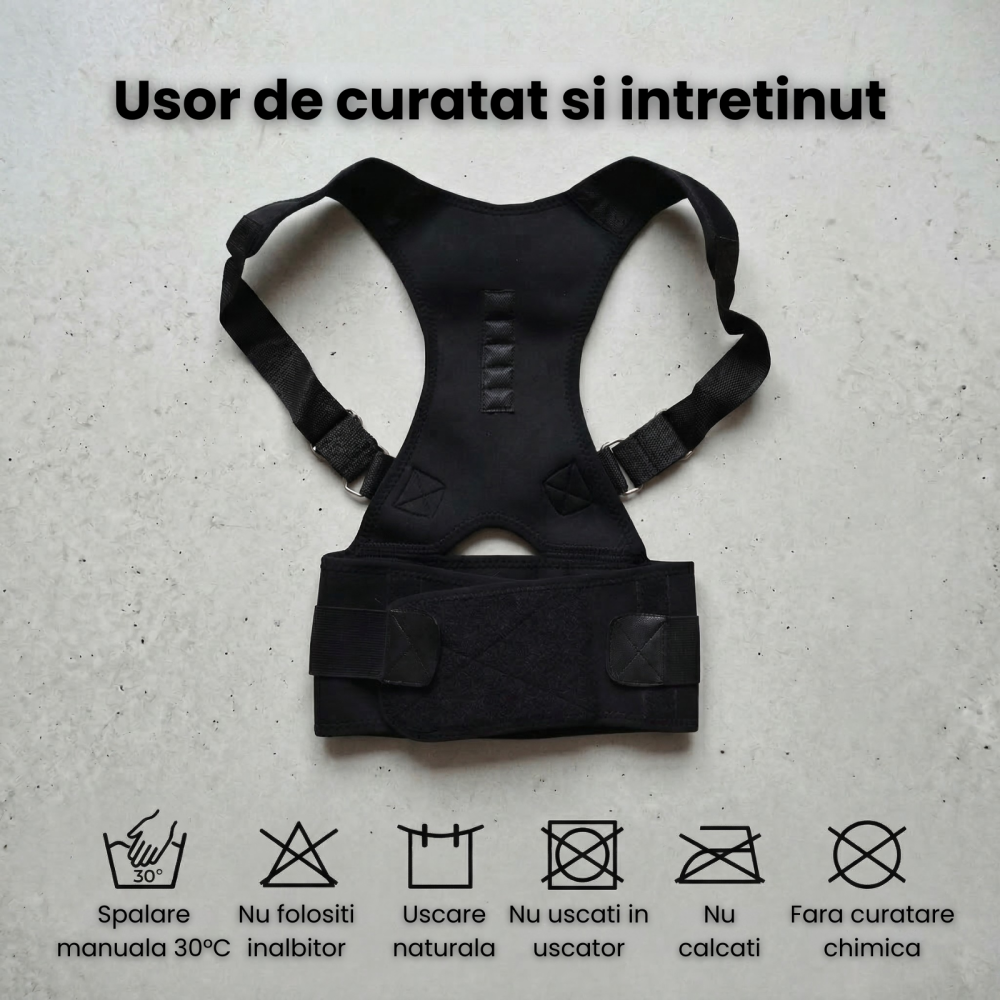 Corector Postura HASEPE® Reglabil Pentru Spate Si Aliniere Coloana, Centura Postura Ortopedica Pentru Umeri Si Spate, Centura Spate Pentru Suport Lombar Si Corectie Postura Zilnica, Marime S/M [6]