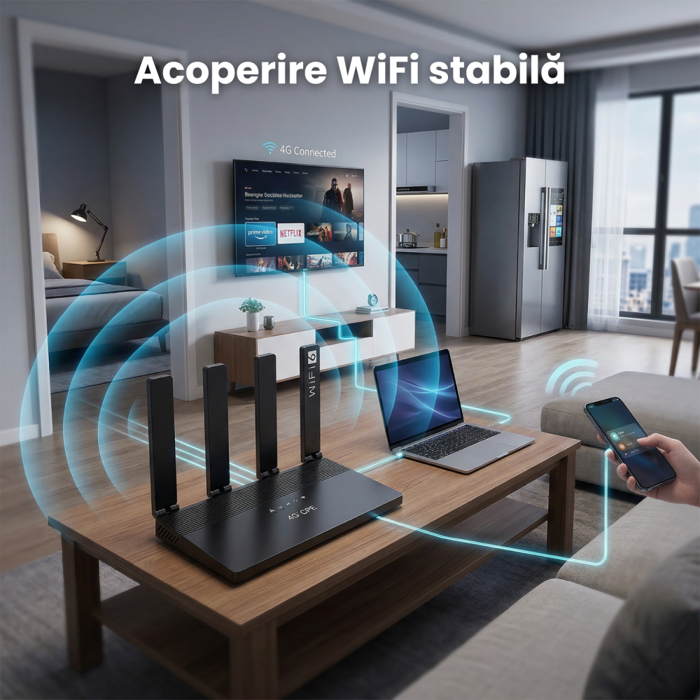 Router Wireless HASEPE 4G LTE WiFi6 Cu Slot SIM, Router Wireless LTE CAT4 150Mbps, Router Wireless Cu Baterie Integrata 5000mAh Pentru Internet Oriunde, Router Wireless Pentru Casa Birou Calatorii, Wi [5]