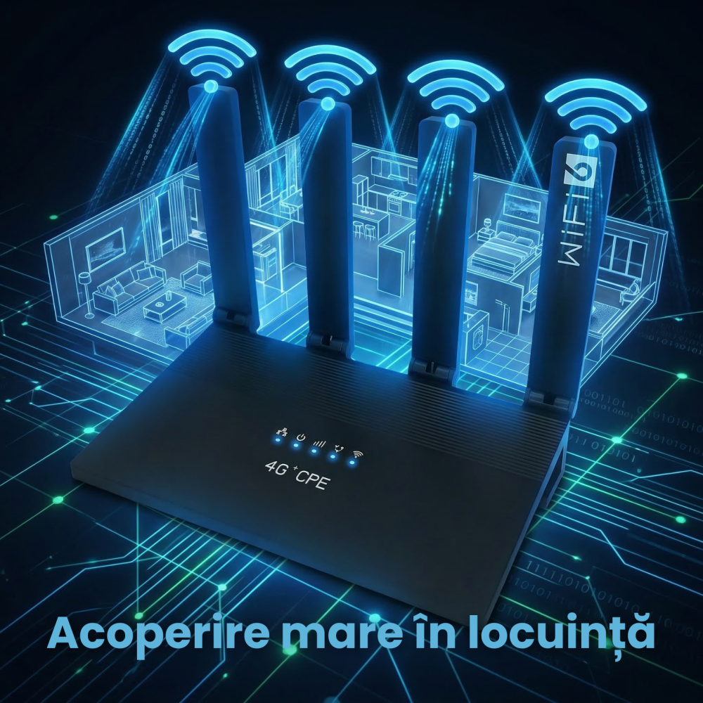 Router Wireless HASEPE 4G LTE WiFi 6, Router Wireless 4G CAT4 150Mbps Cu Slot SIM, Router Wireless Pentru Casa Si Birou, Router 4G Cu Antena Interna 2.4GHz, Router Wireless 4G Plug And Play, Router Wi [8]