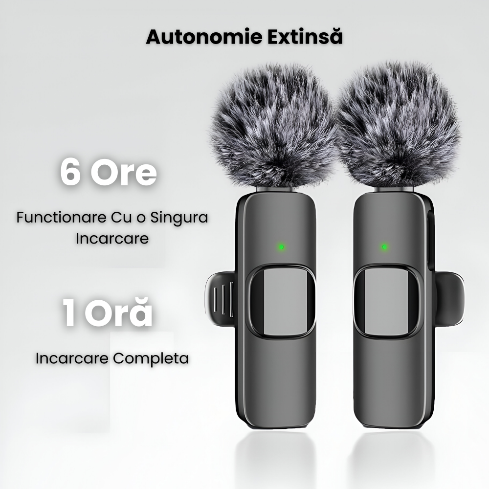 Set 2 Microfoane Lavaliera Profesionala Wireless HASEPE, Mini Mic Pro, Compatibil iPhone, Android, Laptop, Tableta, Type C, Lightning, Reducere Zgomot, Reincarcabile, Portabile, 2,4 GHz, Live Streamin [4]