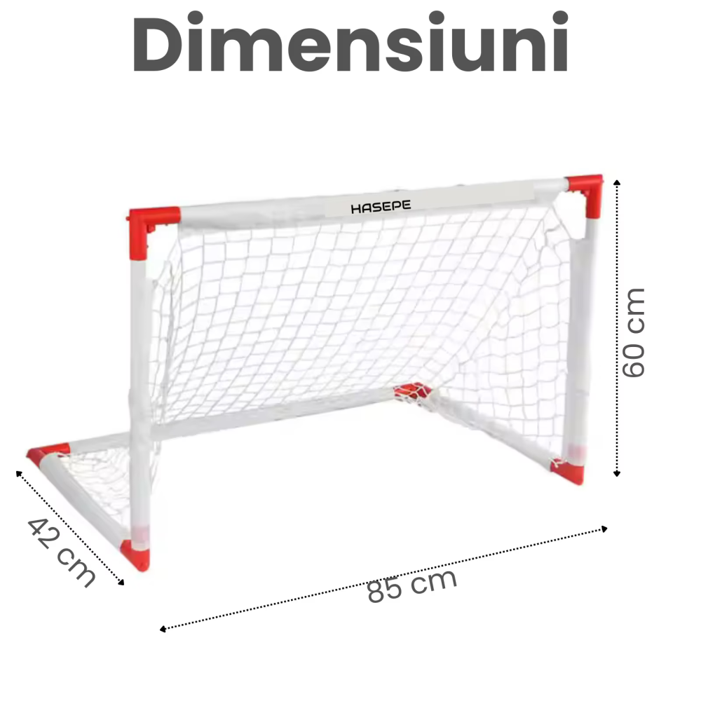 Set 2 porti fotbal HASEPE cu minge si pompa cu ac, Plasa ranforsata si carlige fixare, Porti fotbal portabile copii si adulti, Mini porti fotbal pentru antrenament, joc, curte, parc sau interior, Acce [11]