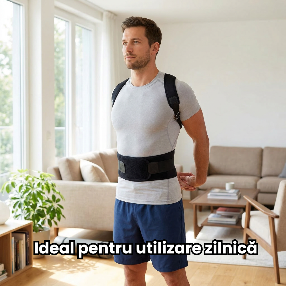 Corector Postura HASEPE® Reglabil Pentru Spate Si Aliniere Coloana, Centura Postura Ortopedica Pentru Umeri Si Spate, Centura Spate Pentru Suport Lombar Si Corectie Postura Zilnica, Marime L/XL [5]
