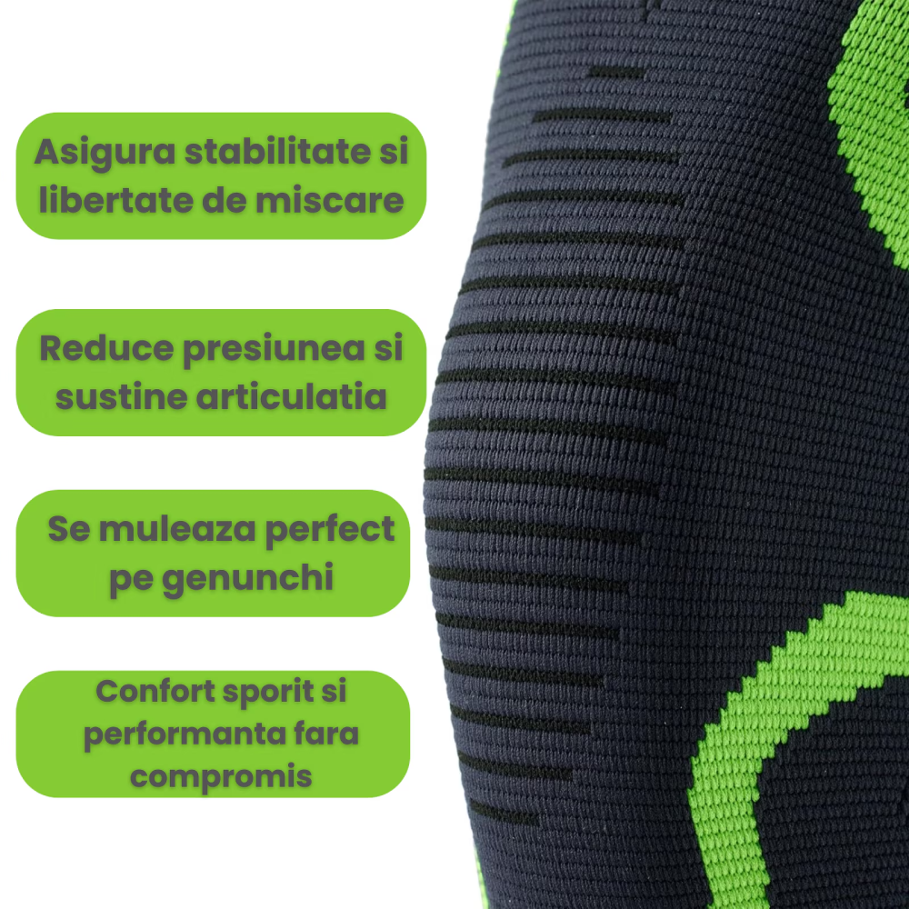 Genunchiera One Size Unisex HASEPE, elastica compresiva pentru sustinere menisc si artrita, ameliorare durere si recuperare, suport stanga/dreapta, material respirabil, genunchiera sport pentru protec [3]