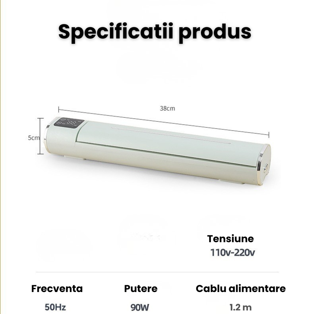 Aparat de vidat si sigilat alimente HASEPE, 90W, pentru alimente, 4 functii vidare uscat/umed/sigilare/local, sigilare rapida si etansa, compatibil cu pungi de vidat [6]