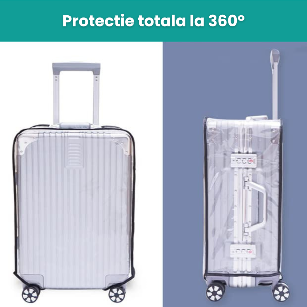 Husa Troler HASEPE, Protectie Valiza, Marimea M, 45x26x66 cm, Transparenta [3]