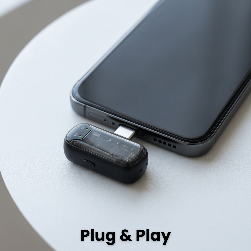 Microfon Lavaliera Wireless HASEPE® Mini Microfon Wireless Cu Reducere Zgomot, Microfon Lavaliera Pentru iPhone Android iPad, Microfon Wireless 2.4GHz, USB-C Lightning, Microfon Lavaliera Pentru Podca [4]