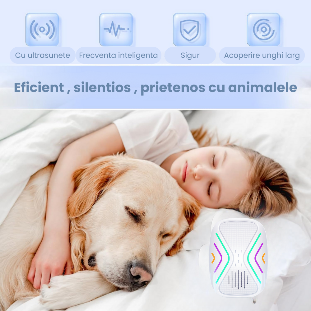 Aparat Repelent Ultrasunete si Electromagnetic HASEPE, Anti Soareci, Gandaci si Rozatoare, Nivele Sensibilitate, Protectie 360, Fara Chimicale, Sigur pentru Copii si Animale, Eficienta Maxima [5]