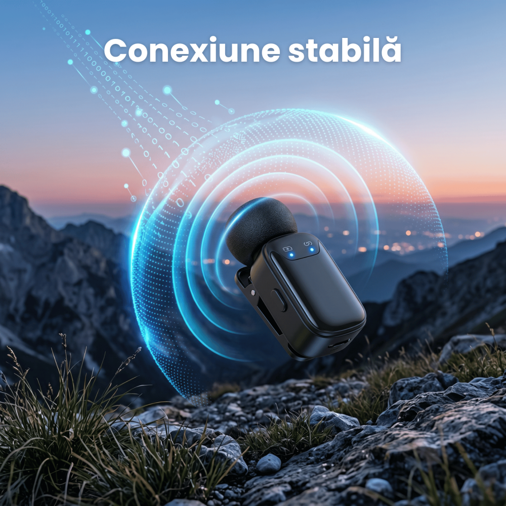 Microfon Lavaliera Wireless HASEPE® Mini Microfon Wireless Cu Reducere Zgomot, Microfon Lavaliera Pentru iPhone Android iPad, Microfon Wireless 2.4GHz, USB-C Lightning, Microfon Lavaliera Pentru Podca [7]