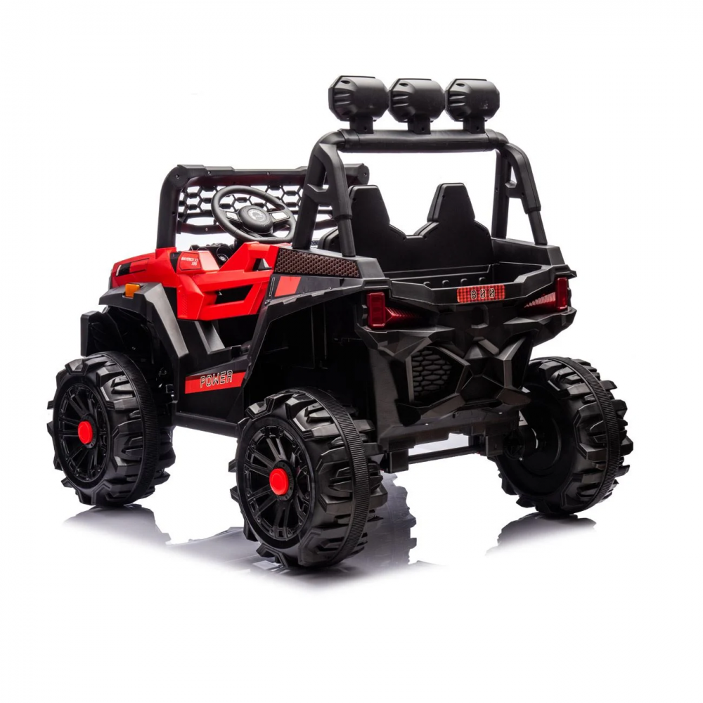 Masinuta Electrica Off Road 12V cu 3 Faruri HASEPE, Telecomanda pentru Parinti, Anvelope Mari – 4 Motoare, MP3/USB, 2-3 km/h [2]
