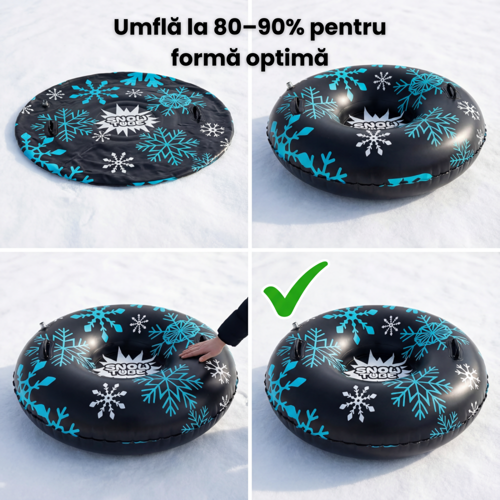 Sanie Gonflabila HASEPE Pentru Adulti 120 Cm, Sanie Gonflabila Cu Manere De Siguranta Intarite, Sezut Adanc Confortabil, Sanie Gonflabila Adulti Pentru Zapada, Material Rezistent La Frig, Utilizare Ia [7]