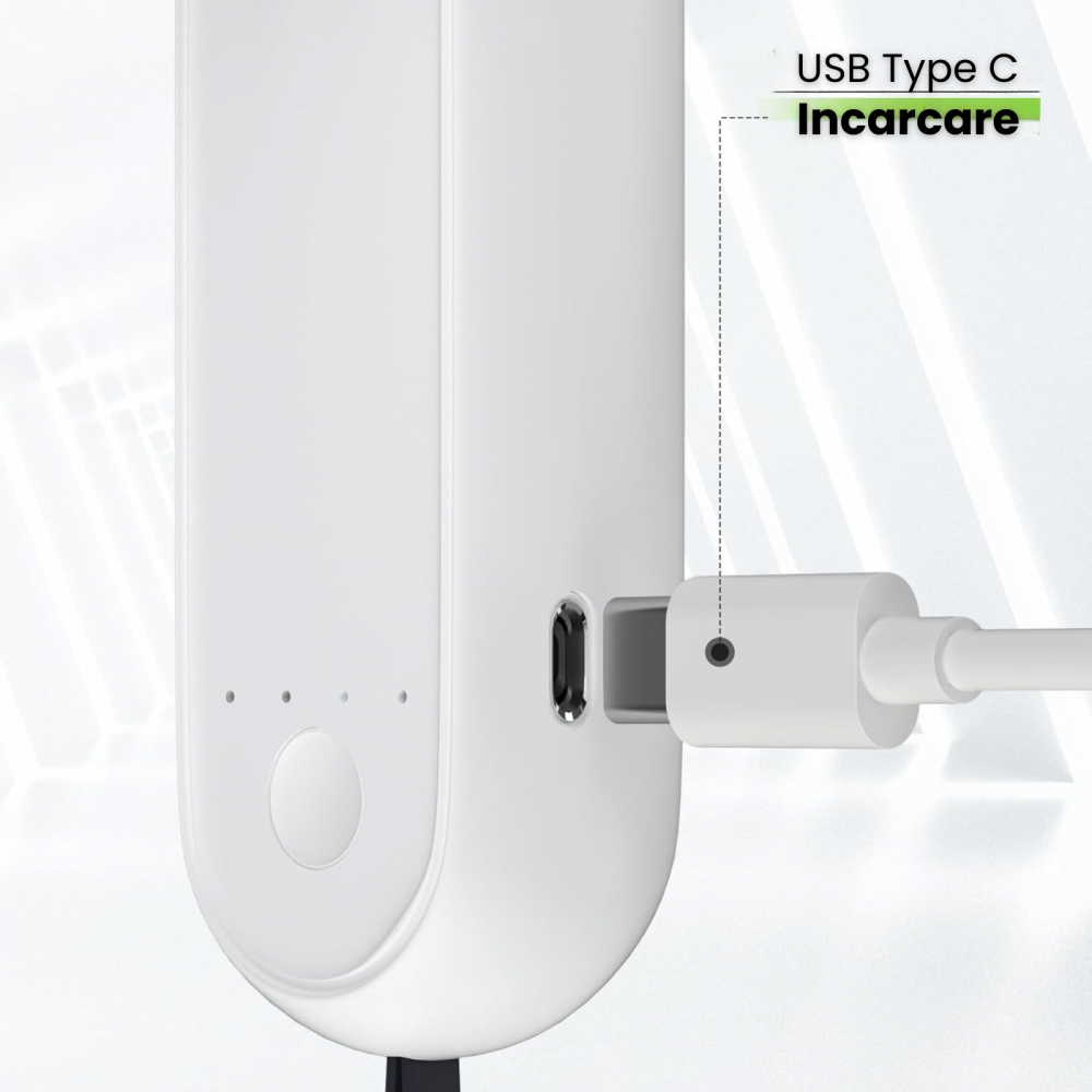 Ventilator portabil pliabil USB HASEPE, 3 viteze, rotire 180°, diametru 21 cm, autonomie 1,5–5 ore, compact si silentios, ideal pentru birou, plaja, calatorii, alb [12]