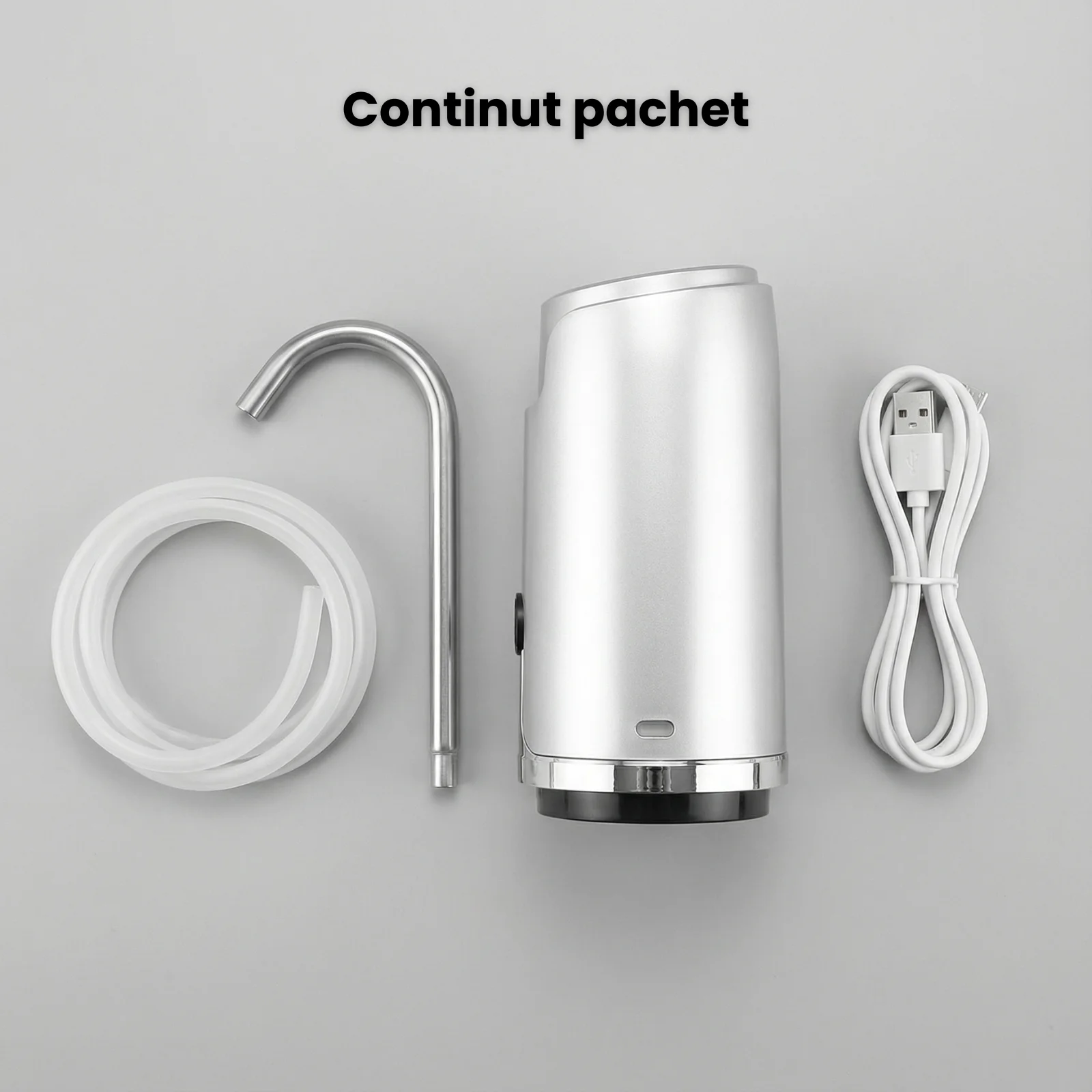 Pompa electrica apa HASEPE, portabila pentru bidon, dozator electric apa cu incarcare USB si baterie 1600 mAh, aparat portabil apa cu LED si umplere rapida, compatibil 5L 10L 15L 19L, silicon PP rezis [7]