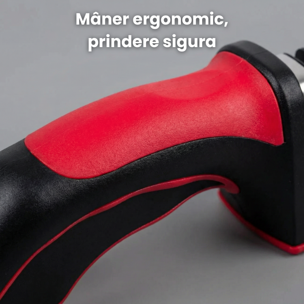 ​​​​​​​Aparat Ascutit Cutite HASEPE, Manual Cu 3 Spatii, Aparat Ascutit Cutite Cu 1 Spatiu Otel Si 2 Ceramice, Ascutitor Cutite Cu Baza Anti Alunecare Silicon, Maner ABS Ergonomic, Aparat Ascutit Cuti [6]