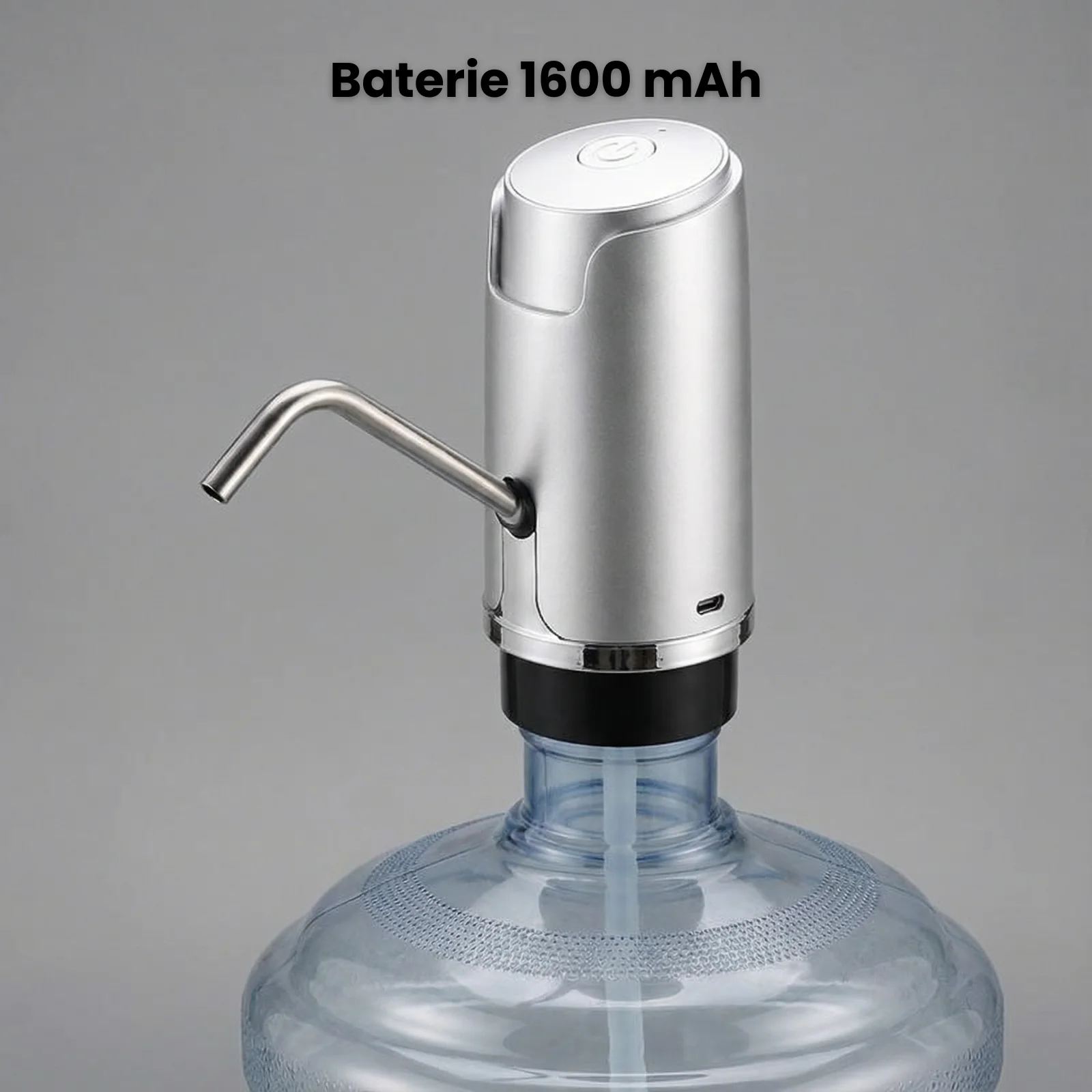 Pompa electrica apa HASEPE, portabila pentru bidon, dozator electric apa cu incarcare USB si baterie 1600 mAh, aparat portabil apa cu LED si umplere rapida, compatibil 5L 10L 15L 19L, silicon PP rezis [5]