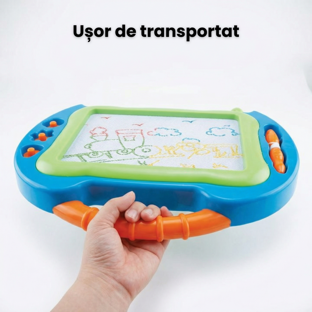Tabla Magnetica Pentru Copii HASEPE, Tabla Desen Dubla, Tabla Magnetica Cu Picioare Detasabile, Tabla Desen Portabila Cu Maner, Suprafata Reutilizabila Pentru Creativitate, Joaca Educativa Prescolari, [4]