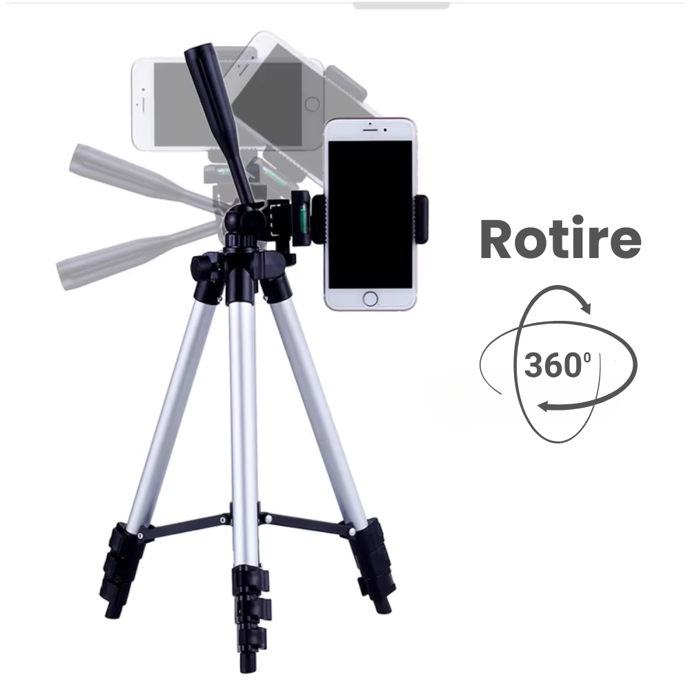 Trepied Foto Aluminiu Profesional HASEPE, cu Rotire 360 Grade si Inclinare 90 de Grade, Inaltime Ajustabila 35-102 cm, Nivela Inclusa, Usor de Utilizat pentru Camera, Telefon Mobil, Videoproiector, Ni [7]