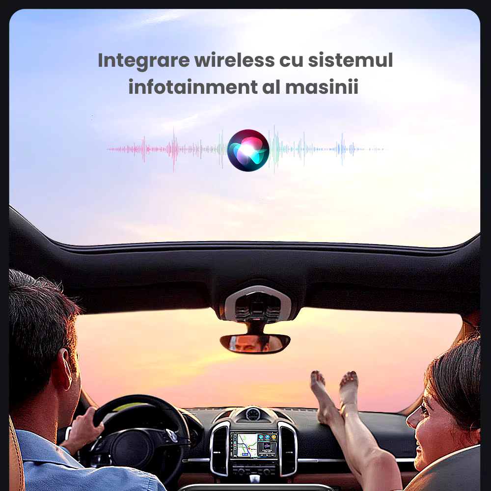 Adaptor CarPlay Wireless HASEPE, Modul WiFi 5G, Conectare Automata Plug&Play, USB, Compatibil iPhone, Sunet si Video HD, Negru [6]
