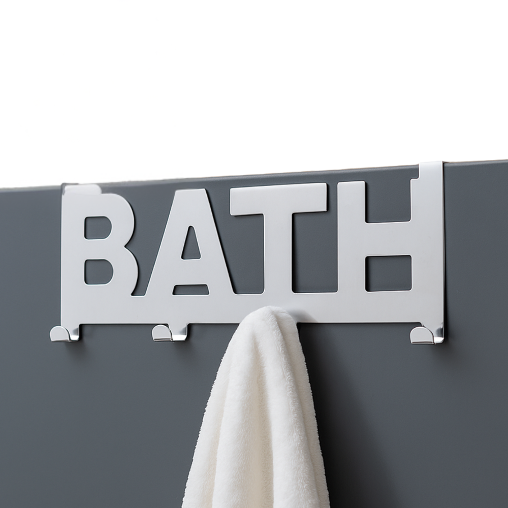 Suport Prosop HASEPE, 4 Carlige, 32 x 11.5 x 4.5 cm, Argintiu [1]