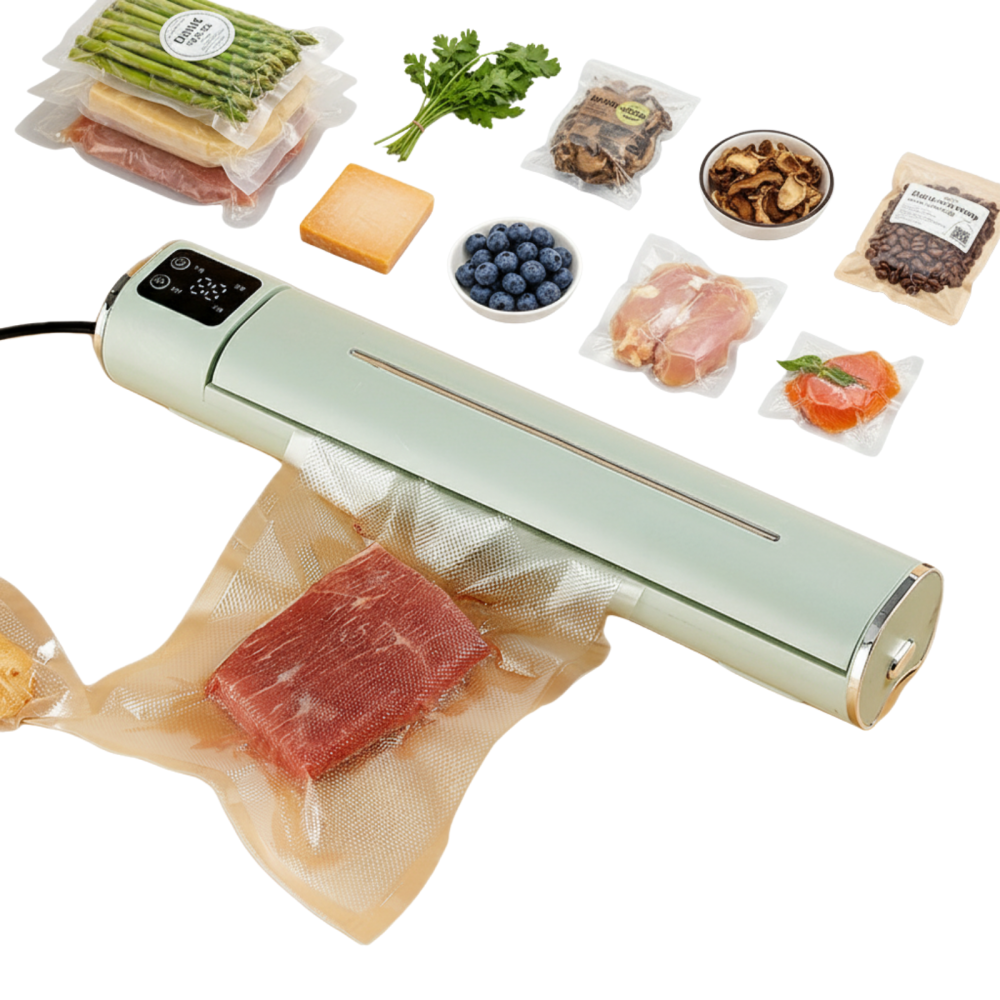 Aparat de vidat si sigilat alimente HASEPE, 90W, pentru alimente, 4 functii vidare uscat/umed/sigilare/local, sigilare rapida si etansa, compatibil cu pungi de vidat [1]