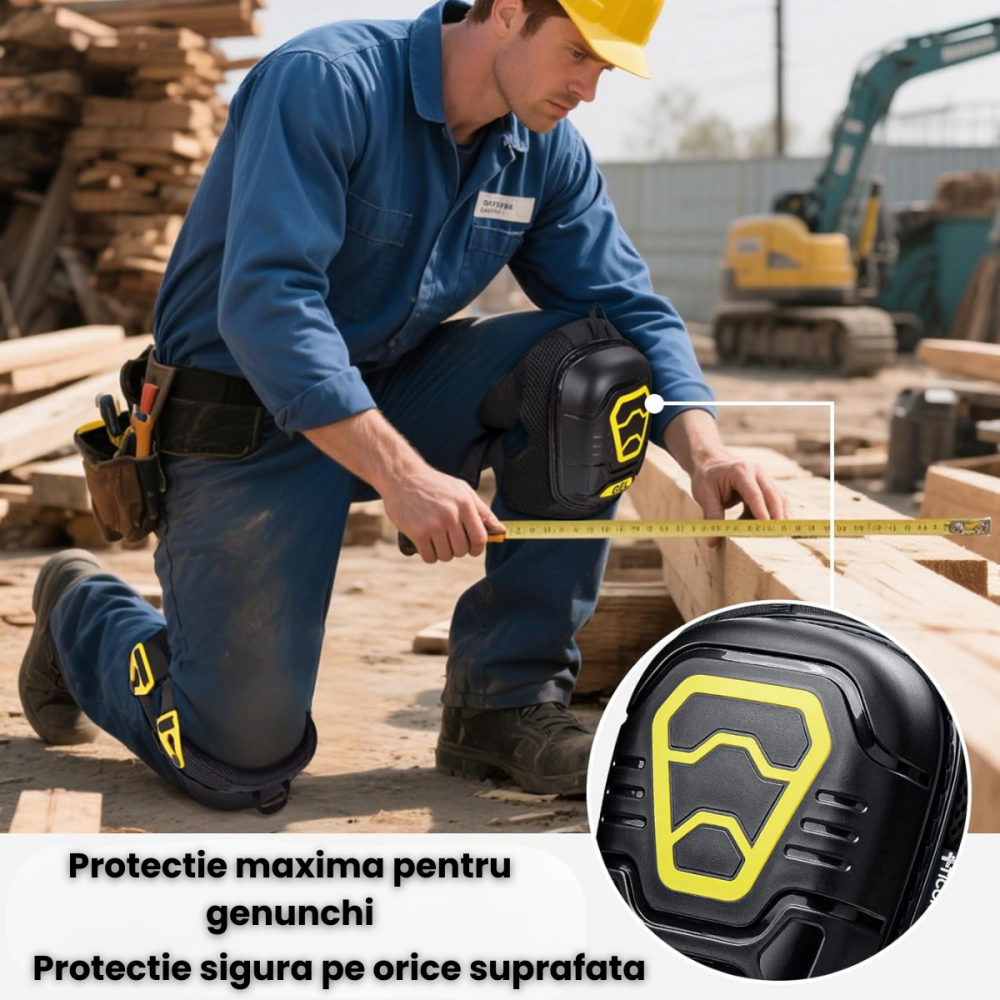 Genunchiere Protectie HASEPE Profesionale Cu Gel, Genunchiere Constructii Rezistente Pentru Lucru Intens, Genunchiere Lucru Ergonomice Cu Spuma EVA, Curele Reg labile, Anti Alunecare, Protectie Genunc [6]