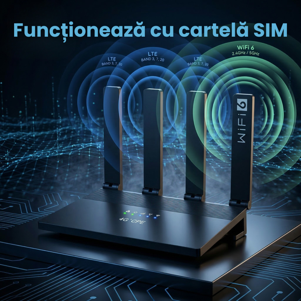 Router Wireless HASEPE 4G LTE WiFi 6, Router Wireless 4G CAT4 150Mbps Cu Slot SIM, Router Wireless Pentru Casa Si Birou, Router 4G Cu Antena Interna 2.4GHz, Router Wireless 4G Plug And Play, Router Wi [3]