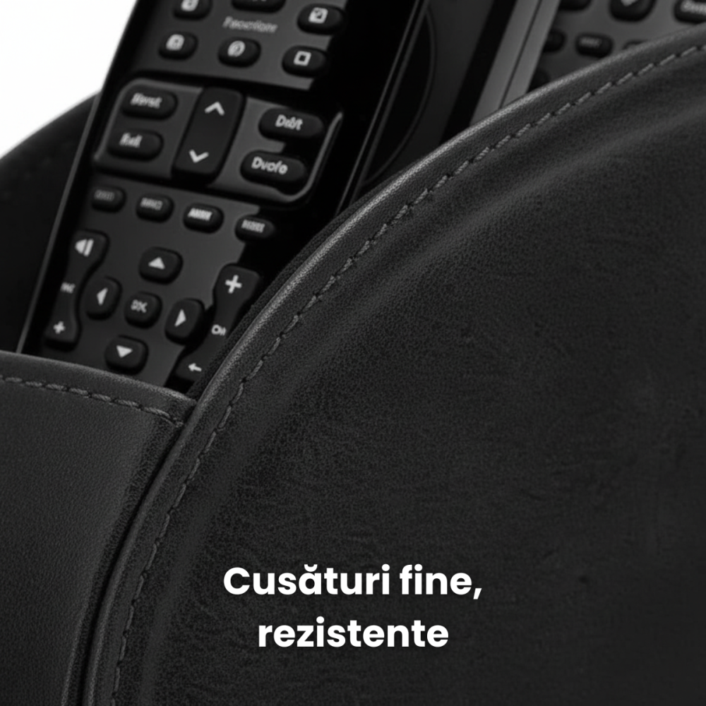 Suport Telecomenzi HASEPE Cu 5 Compartimente Din Piele Ecologica PU, Organizator Telecomenzi Pentru TV Si Media Player, Suport Telecomanda Pentru Ochelari, Telefon Sau Pixuri, Design Elegant Cu Textur [3]