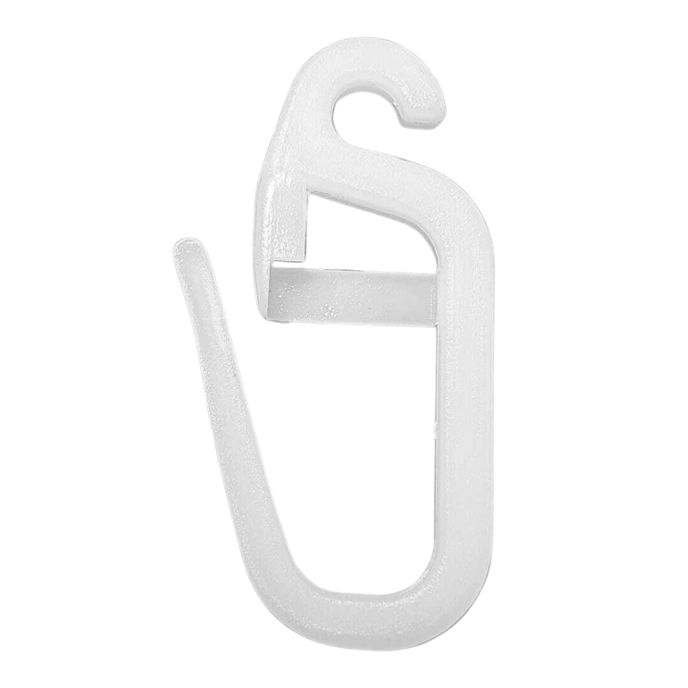 Set 50 Carlige pentru Perdele, 2 in 1, Compatibile cu Sine Plate, Plastic Alb [2]