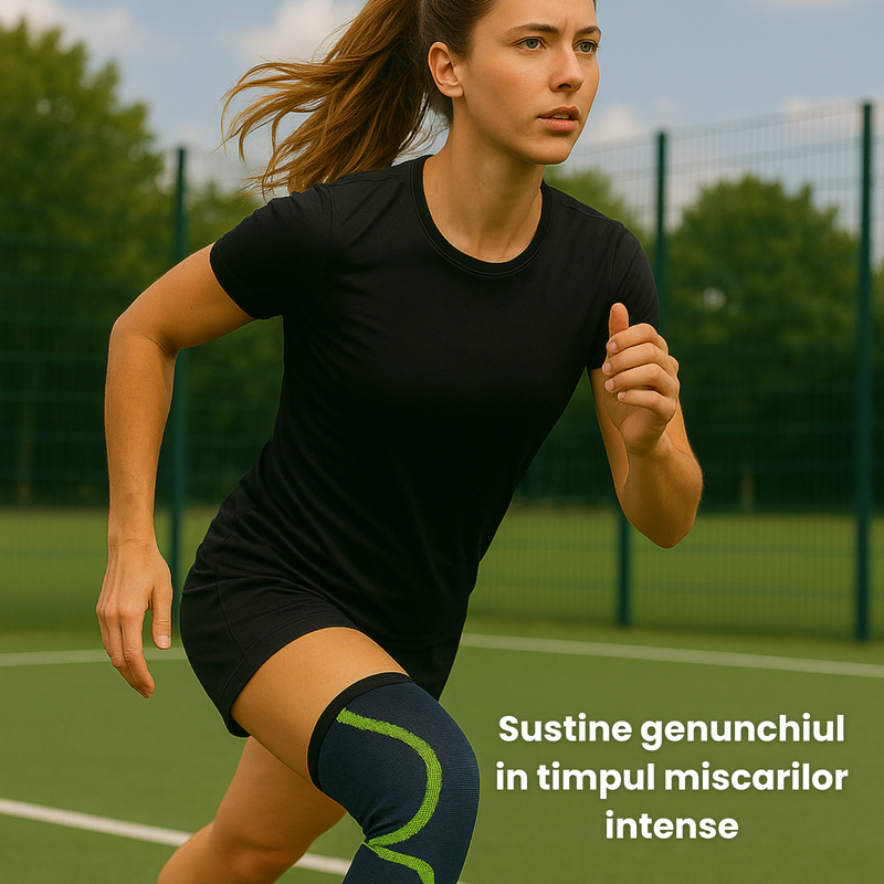 Genunchiera One Size Unisex HASEPE, elastica compresiva pentru sustinere menisc si artrita, ameliorare durere si recuperare, suport stanga/dreapta, material respirabil, genunchiera sport pentru protec [6]
