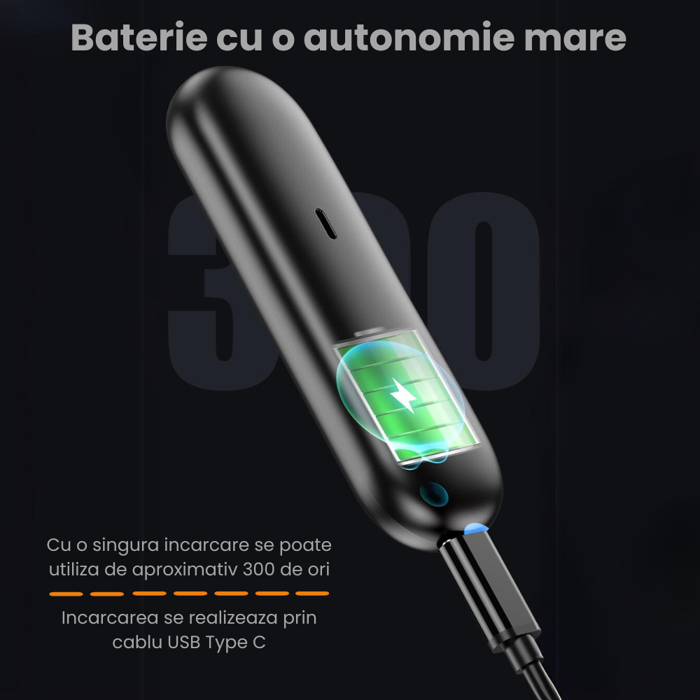 Etilotest Profesional HASEPE, Fara Contact, Alcoolmetru Digital, Calibrare Automata, Acuratete +/-0,01% BAC, LCD Color, USB-C, 300 Testari, Negru Mat [7]