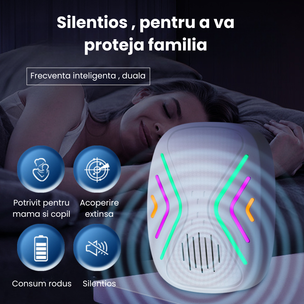 Aparat Repelent Ultrasunete si Electromagnetic HASEPE, Anti Soareci, Gandaci si Rozatoare, Nivele Sensibilitate, Protectie 360, Fara Chimicale, Sigur pentru Copii si Animale, Eficienta Maxima [3]