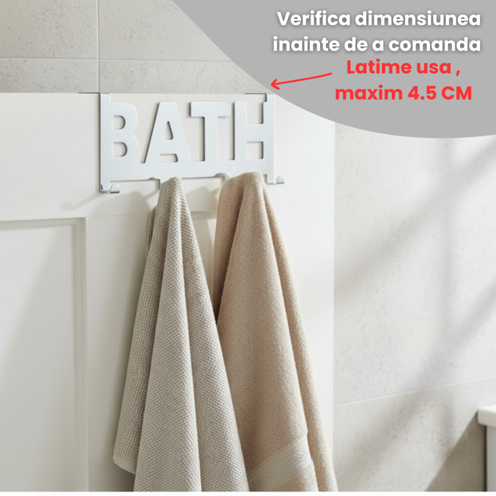 Suport Prosop HASEPE, 4 Carlige, 32 x 11.5 x 4.5 cm, Argintiu [4]