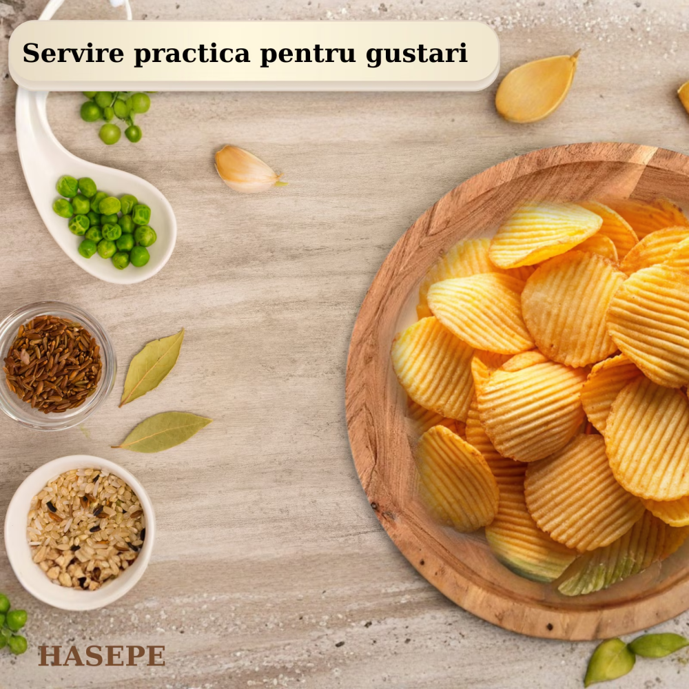 Bol mare pentru salată și fructe HASEPE, design rustic elegant, lemn natural, culoare închisă, 29x10.5cm, capacitate 3.5L [5]