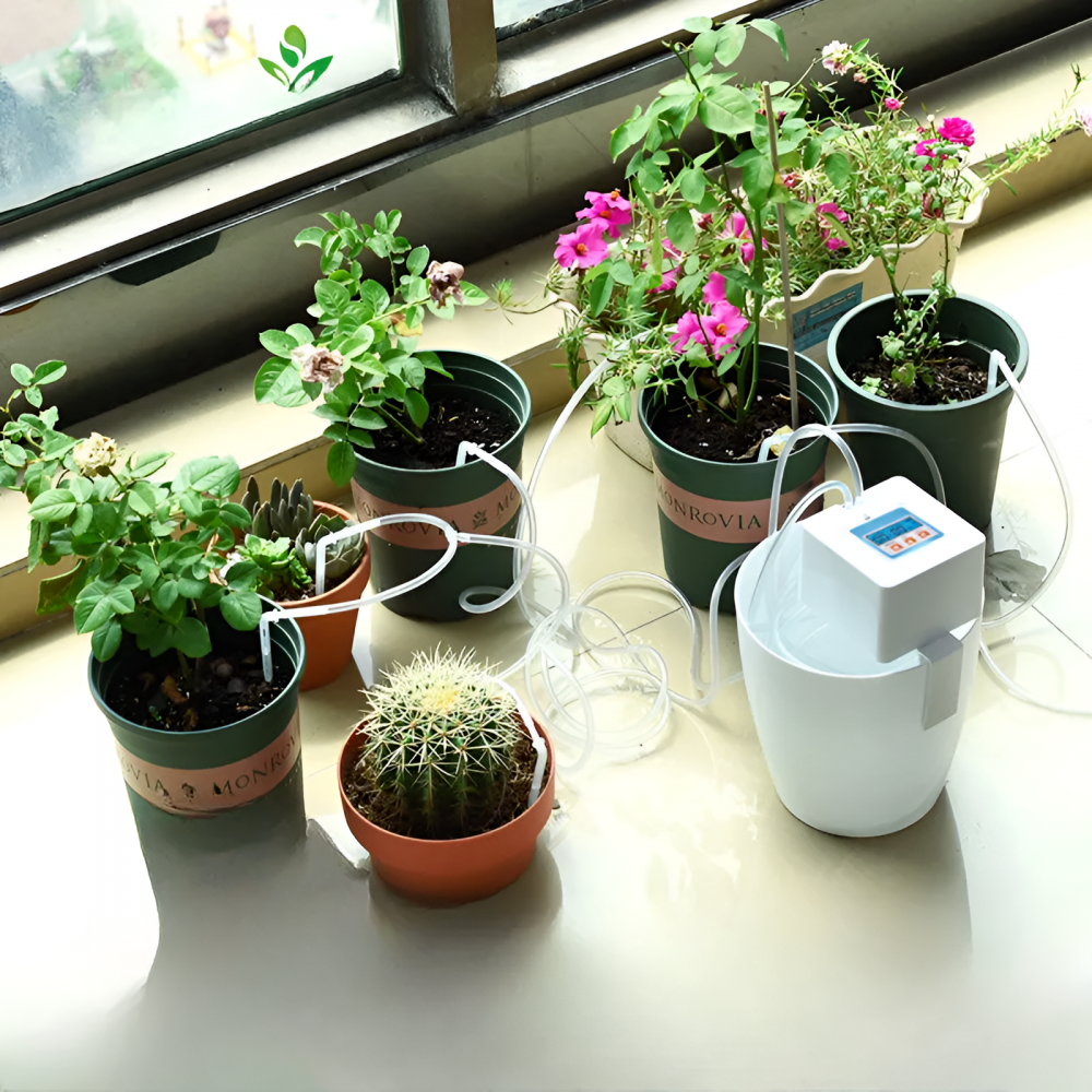 Sistem de irigare automat pentru plante, HASEPE, pentru 10 ghivece, udare prin picurare, temporizator pentru apa, programabil, conectare usb [8]