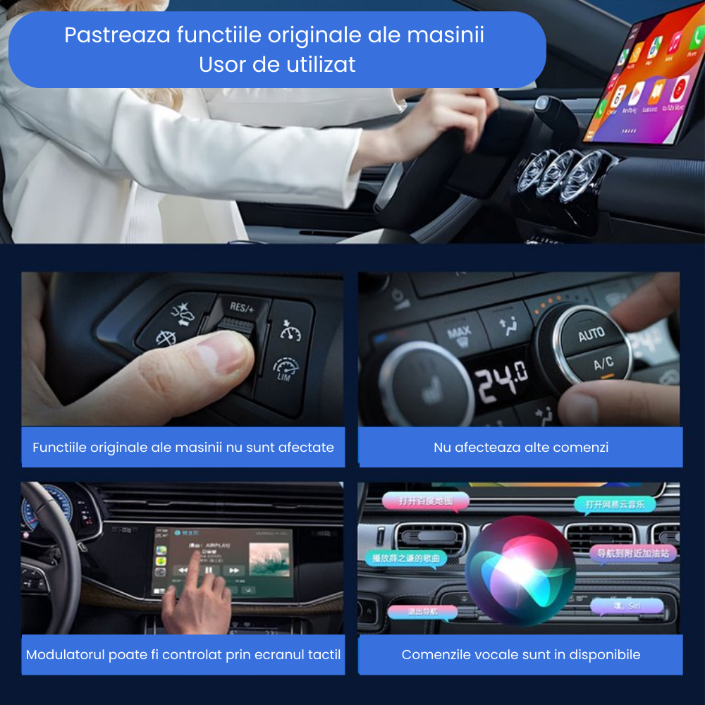 Adaptor Wireless 2 in 1 Carplay si Android Auto HASEPE slim, Smart USB car play, reconectare automata, compatibil USB, multifunctional, gri [6]