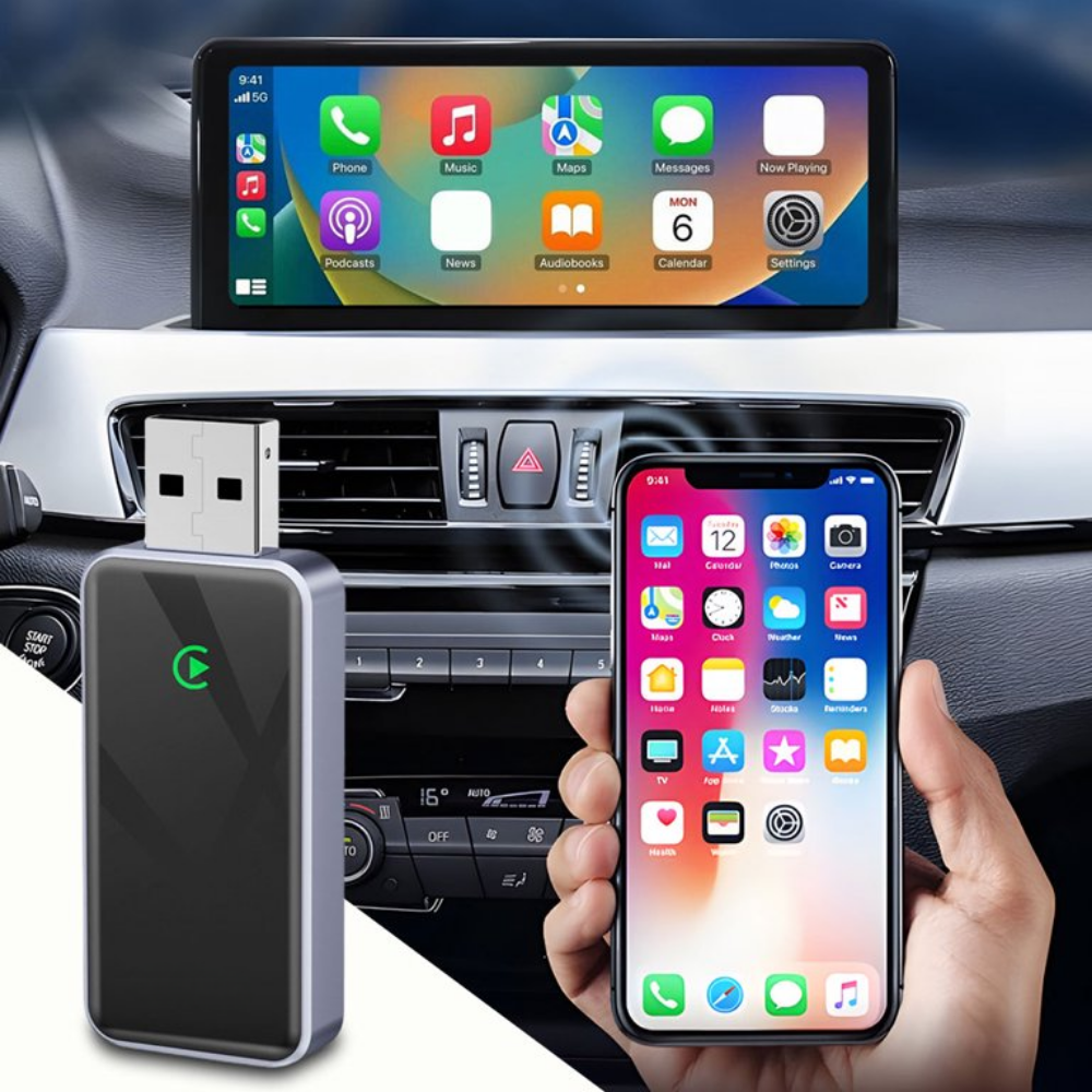 Adaptor Wireless 2 in 1 Carplay si Android Auto HASEPE slim, Smart USB car play, reconectare automata, compatibil USB, multifunctional, gri [4]