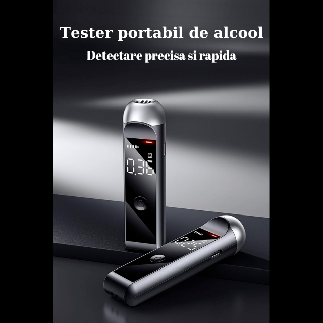 Etilotest Non-Contact HASEPE, Alcool Tester Portabil Digital, Analiza Rapida, Autonomie 7 Zile, Display LCD Iluminat, Incarcare USB-C, Testare Multipla, Negru [5]